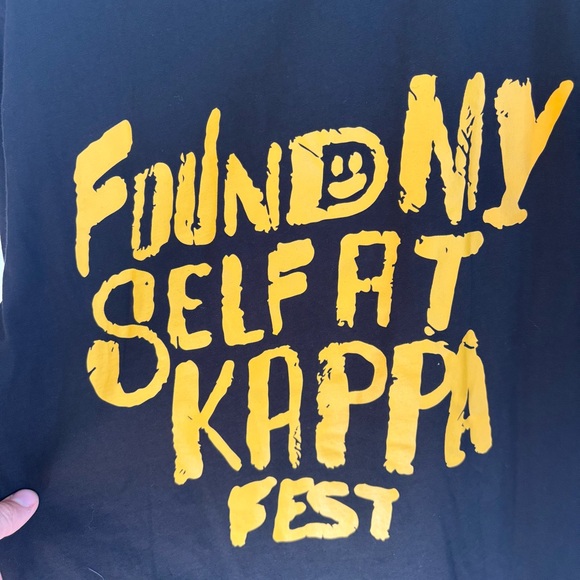 Kappa Black Graphic T-Shirt “Found Myself at Kappa Fest” Men’s Small NWT Cotton - Picture 7 of 10